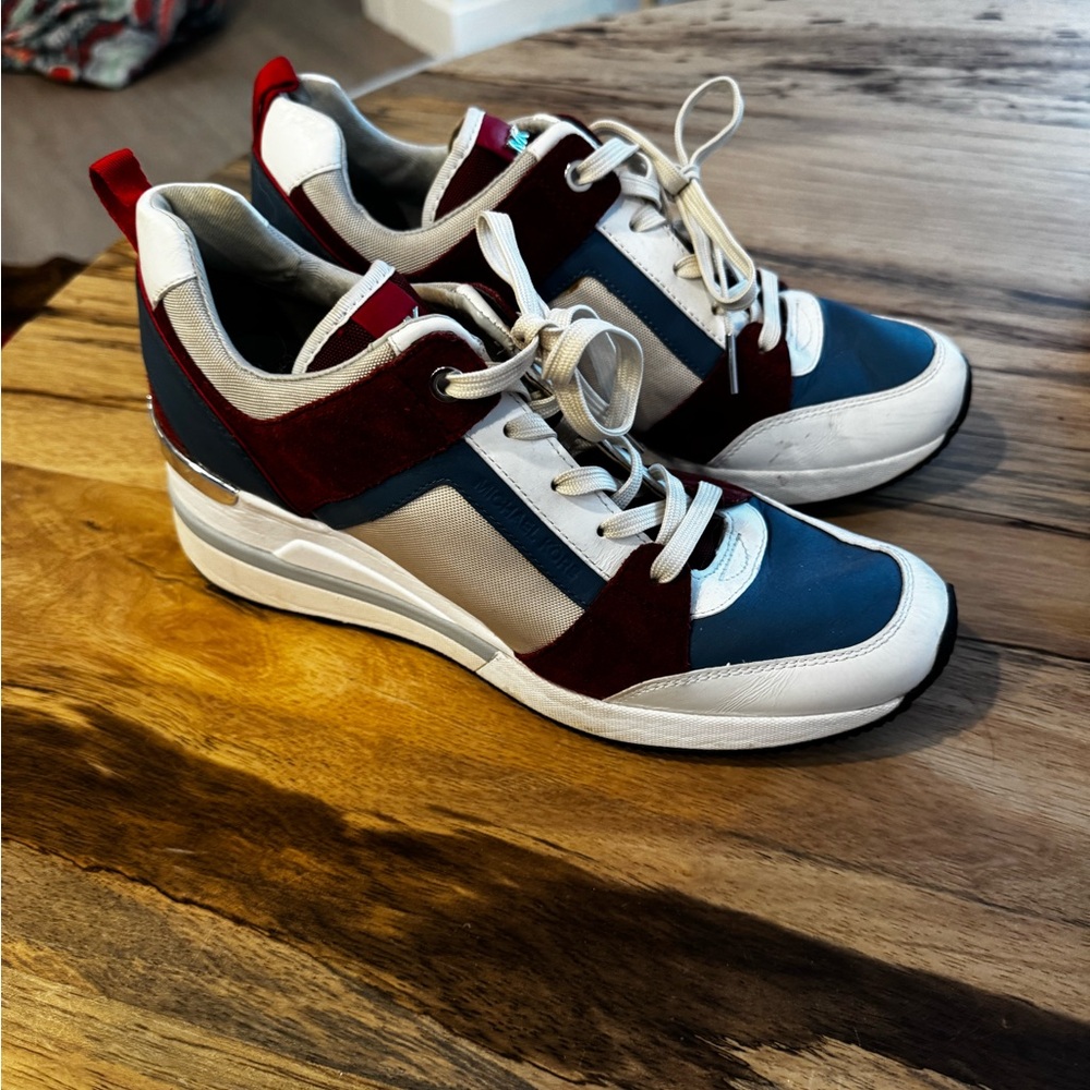 Michael Kors Red, Blue, and White Sneakers
